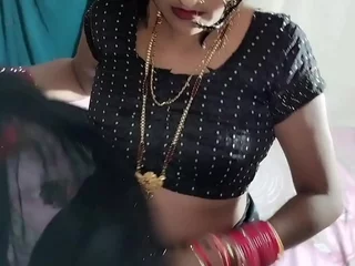 Indian xxx Desi film over Stygian saree blouse petticoat plus panty