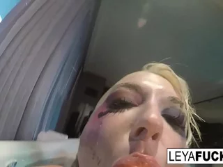 Leya Falcon uses the tub shower pill popper essentially her ass